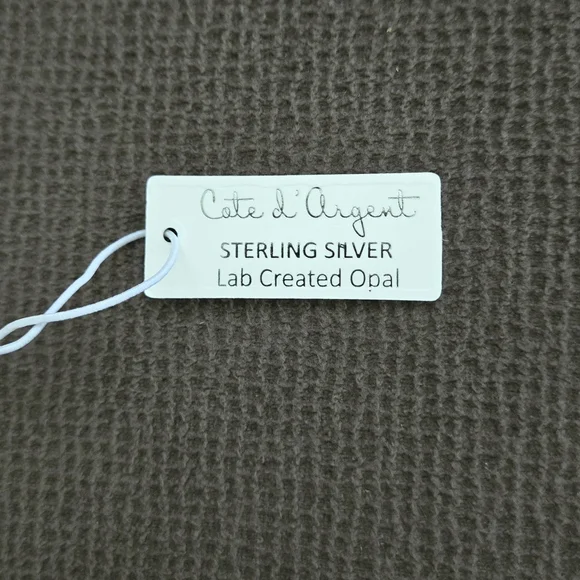 Cote d'Argent Blue🩵 Topaz And Lab🧪 Created Blue🩵 Fire🔥 Opal Heart Ring💍 - Picture 7 of 16